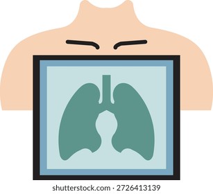 Radiografía de pulmones humanos dentro de un torso que muestra el sistema respiratorio para diagnóstico médico