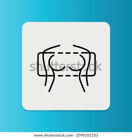 X-Ray Imaging Women's chest icon. Editable stroke. Vector illustration	