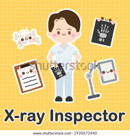 Xray Inspector - Set of occupation cute kawaii cartoon character