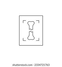 Röntgenliniensymbol. Knochenradiographie. Vektorgrafik