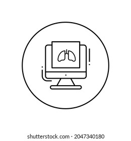 x-ray line icon. linear style sign for mobile concept and web design
