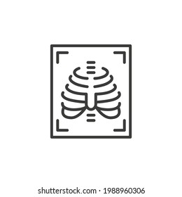 X-ray line icon. Simple outline style. Radiology, chest, scan, medical, skeleton, bone, technology, medical concept. Vector illustration isolated on white background. Thin stroke EPS 10