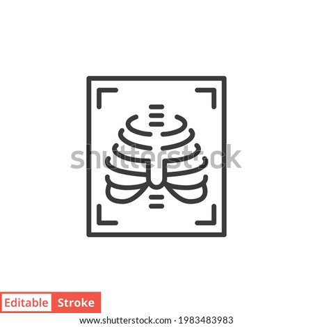 X-ray line icon. Simple outline style. Radiology, chest, scan, medical, skeleton, bone, technology, medical concept. Vector illustration isolated on white background. Thin line. Editable stroke EPS 10