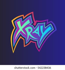 X-ray logo template.
Vector logo in a graffiti style with bright and creative gradient.