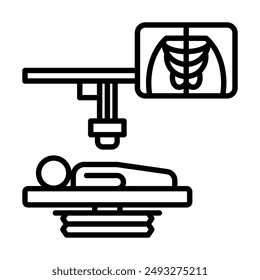 X-Ray Machine icon line vector illustrations