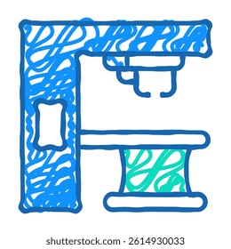 x-ray medical equipment doodle icon sketch vector. x-ray medical equipment sign. isolated symbol illustration