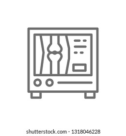 X-ray, medical examination line icon.