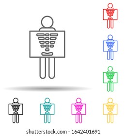 x-ray multi color style icon. Simple thin line, outline vector of hospital icons for ui and ux, website or mobile application