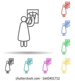 x-ray multi color style icon. Simple thin line, outline vector of hospital icons for ui and ux, website or mobile application