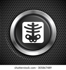 X-ray on Black Round Button