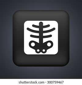 X-ray on Black Square Button
