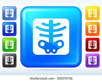 X-ray on Blue Square Button
