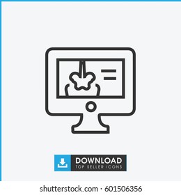 x-ray on display icon. simple outline x-ray on display vector icon. on white background.
