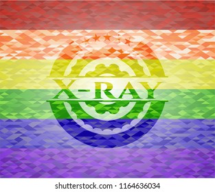 X-ray on mosaic background with the colors of the LGBT flag