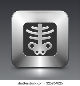 X-ray on Silver Square Button