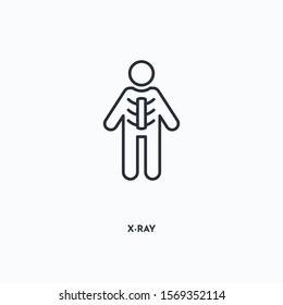 X-Ray outline icon. Simple linear element illustration. Isolated line X-Ray icon on white background. Thin stroke sign can be used for web, mobile and UI.