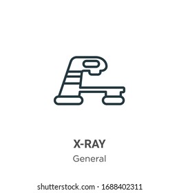 X-ray outline vector icon. Thin line black x-ray icon, flat vector simple element illustration from editable general concept isolated stroke on white background
