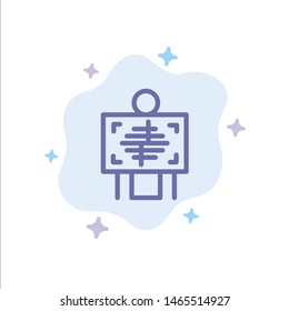 Xray, Patient, Hospital, Radiology,  Blue Icon on Abstract Cloud Background. Vector Icon Template background