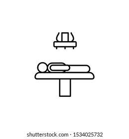 x-ray, patient line icon on white background
