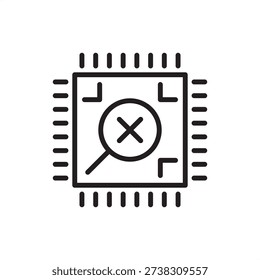 X-ray PCB inspection icon. Non-destructive testing and AXI, representing BGA solder joint analysis, hidden defect detection, microchip failure analysis, and high-precision electronic quality control.