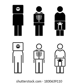 X-ray person icon. Illustration vector 