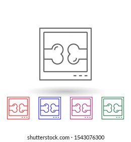 X-ray, physiotherapy, bones multi color icon. Simple thin line, outline vector of physiotherapy icons for ui and ux, website or mobile application