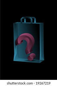 Xray picture question symbol inside transparent pack