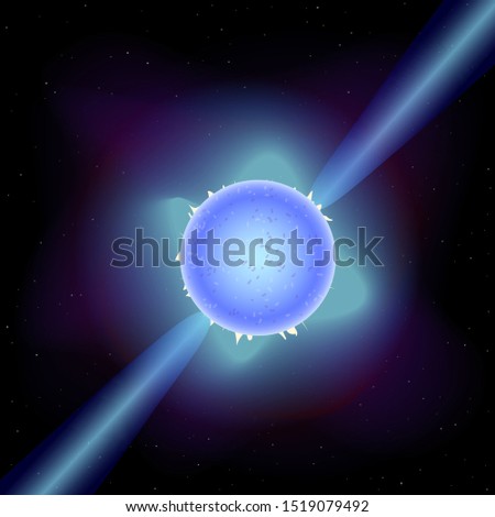 X-ray pulsar neutron star, vector illustration