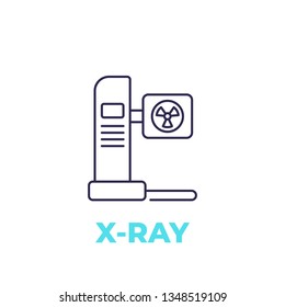 X-ray, radiology machine, line vector icon