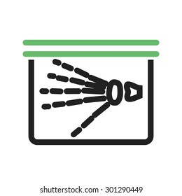 X-ray, ray, hand, skeleton icon vector image. Can also be used for healthcare and medical. Suitable for mobile apps, web apps and print media.