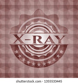 X-ray red badge with geometric pattern. Seamless.