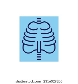 X-ray related vector line icon. Isolated on white background. Vector illustration. Editable stroke