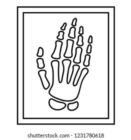 X-ray report. Vector flat outline icon illustration isolated on white background.