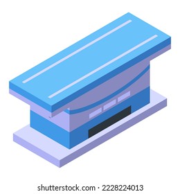 Xray scan bed icon isometric vector. Body ray. Human bone