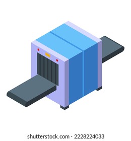 Xray scan box icon isometric vector  Body chest  Radiation machine