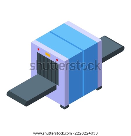 Xray scan box icon isometric vector. Body chest. Radiation machine