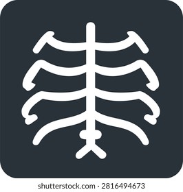 X-ray scan of human chest ribs