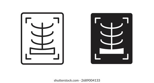X-ray scan icon flat black and white logo