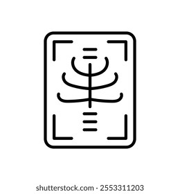 X-ray scan icon isolated on white background