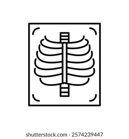 X-ray scan icon linear logo isolated