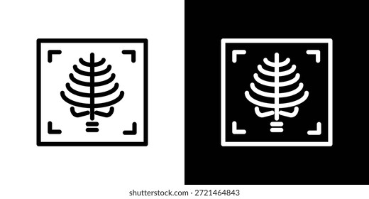 Concepto de logotipo de icono de escaneo de rayos X en trazos