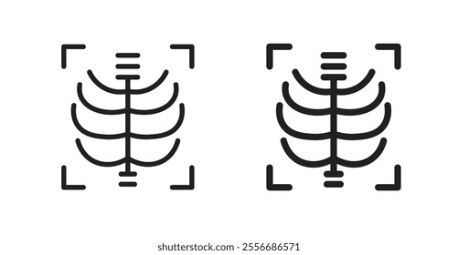 X-ray scan icon set in Thin line black color.