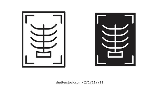 Diseños de Vector de silueta de ícono de escaneo de rayos X. Trazos editables