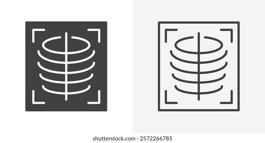 X-ray scan icons. flat and line style set