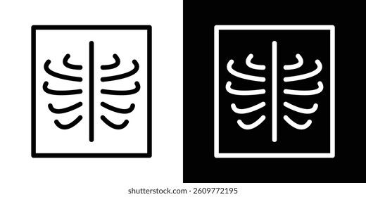 X-ray scan icons vector set in stroke line style
