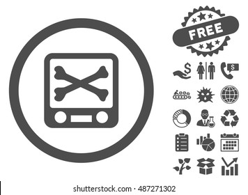 Xray Screening icon with free bonus pictograph collection. Vector illustration style is flat iconic symbols, gray color, white background.
