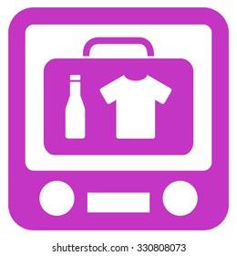 Xray Screening vector icon. Style is flat violet symbol, rounded angles, white background.