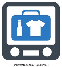 Xray Screening vector icon. Style is flat bicolor smooth blue symbol, rounded angles, white background.
