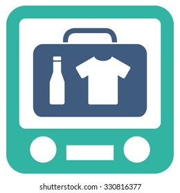 Xray Screening vector icon. Style is flat bicolor cobalt and cyan symbol, rounded angles, white background.