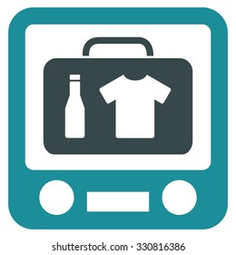 Xray Screening vector icon. Style is flat bicolor soft blue symbol, rounded angles, white background.